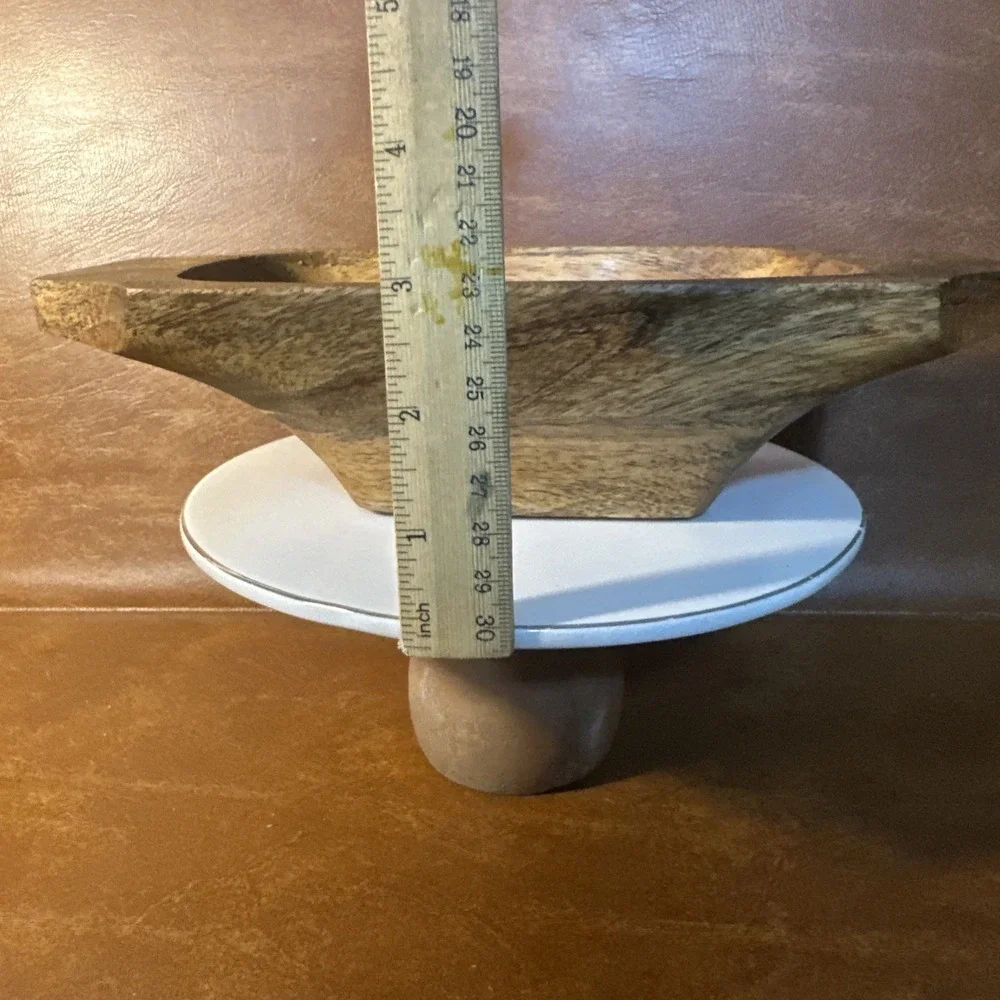 Vintage Rustic Hand Carved Mango Wood Dough/Fruit Bowl 10